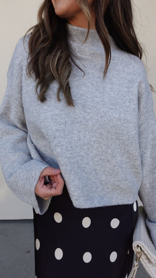 Gray Mock Neck Sweater