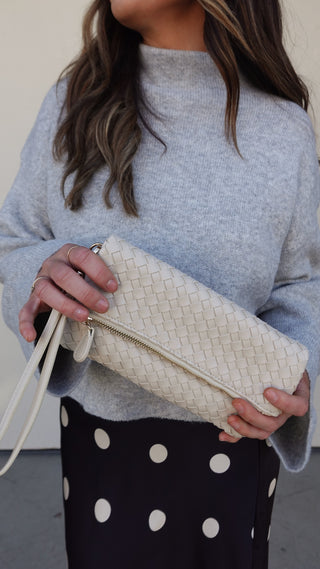 Ivory Woven Wristlet