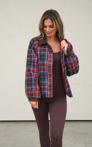 Quilted Plaid Jacket