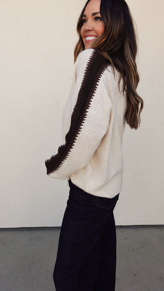 Beige Sweater with Stitch Detail