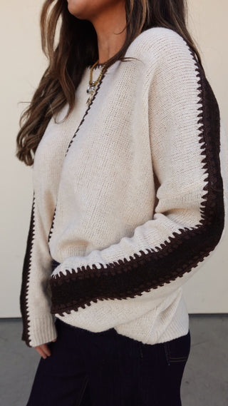 Beige Sweater with Stitch Detail