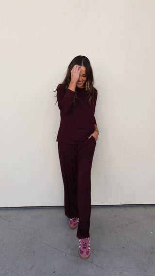 Dark Cherry Breathable Loungewear Set