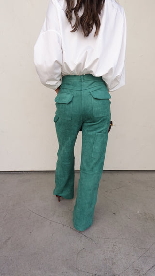 Green Suede Utility Pant