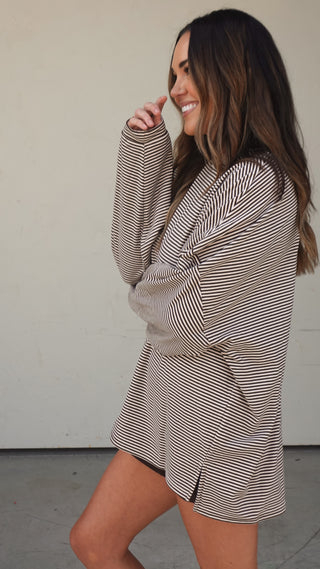 Brown Striped Tunic Top