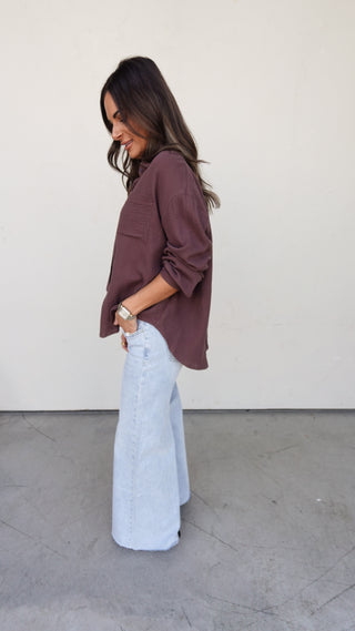 Brown Textured Shirt and Pant Set