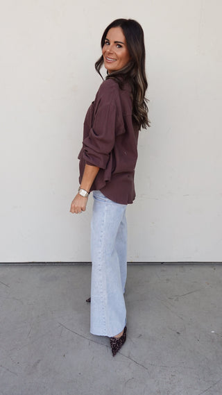 Brown Textured Shirt and Pant Set