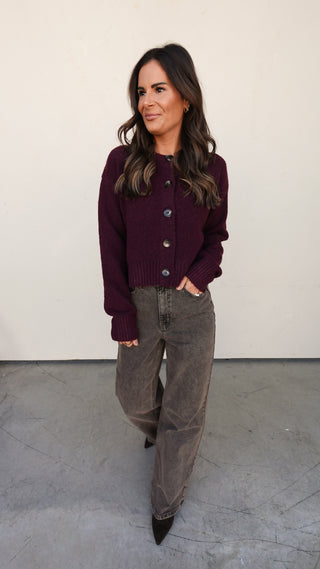 Plum Soft Knit Cardigan