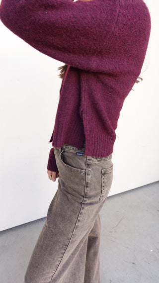 Plum Soft Knit Cardigan