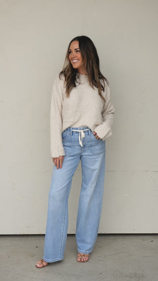 Taupe Front Pocket Sweater