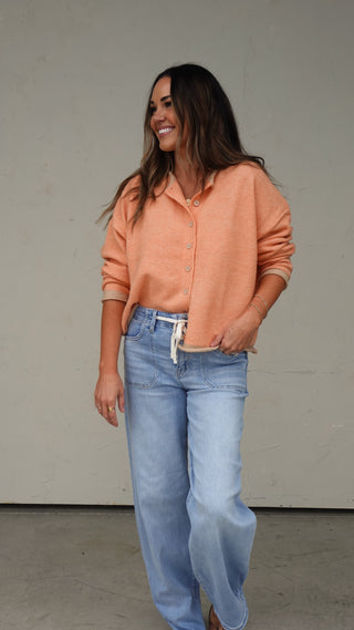 Light Orange Contrast Cardigan