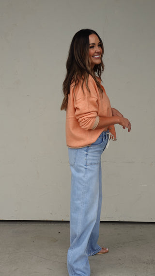 Light Orange Contrast Cardigan