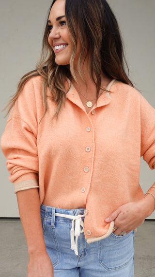 Light Orange Contrast Cardigan