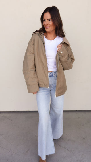 Olive Oversized Barn Jacket