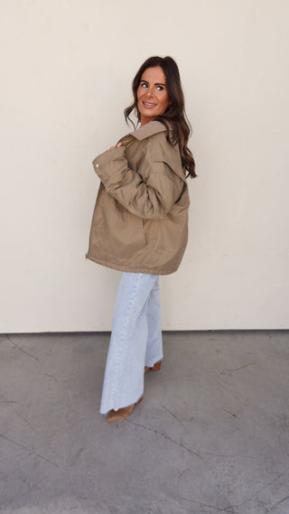 Olive Oversized Barn Jacket