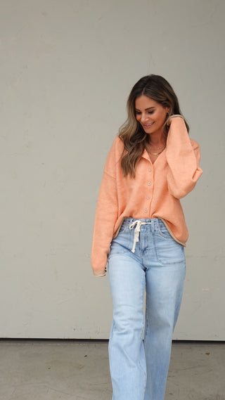 Light Orange Contrast Cardigan