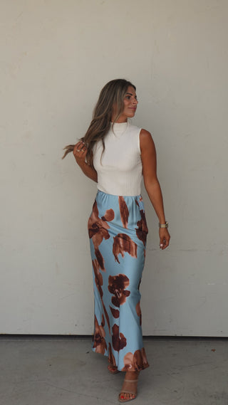 Cream Sleeveless Mock Neck Top