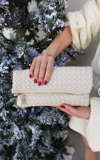 Ivory Woven Wristlet