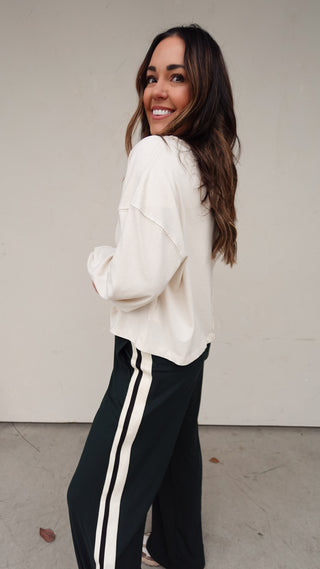 Track Pant with Side Stripe - Forest Green