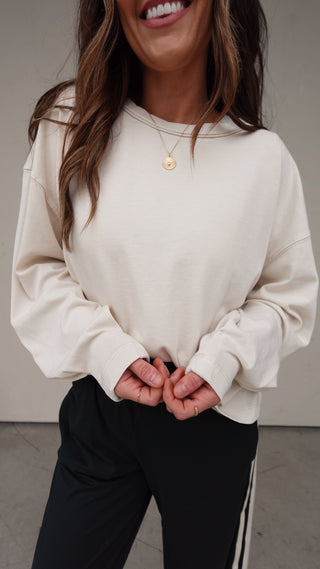 Long Sleeve Modal Tee - Warm Oat