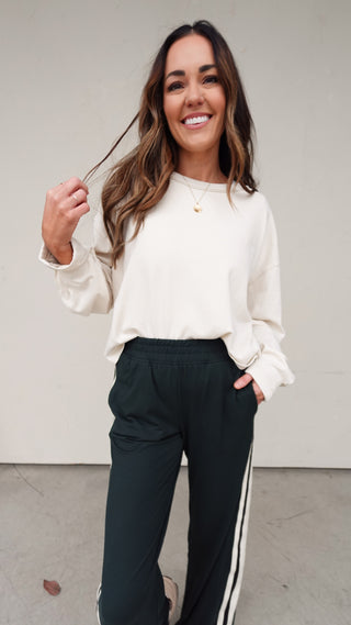 Track Pant with Side Stripe - Forest Green