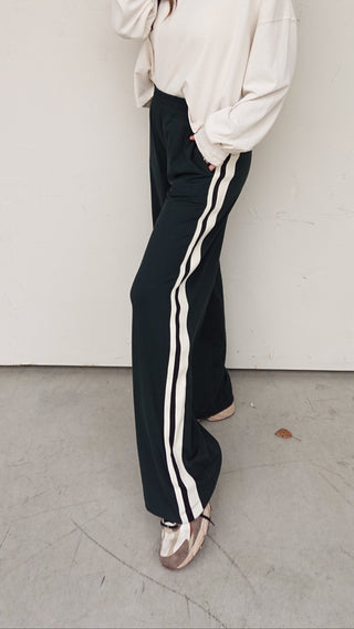 Track Pant with Side Stripe - Forest Green