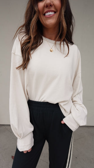 Long Sleeve Modal Tee - Warm Oat