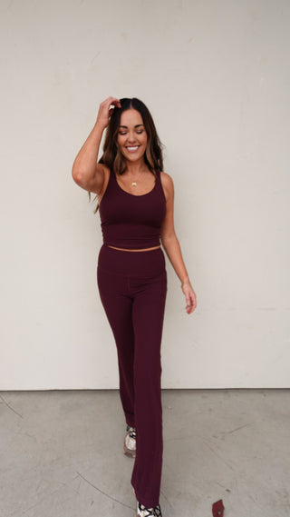 Buttersoft Yoga Top and Legging Set - Merlot