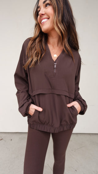Quarter Zip Pullover - Espresso