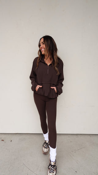 Quarter Zip Pullover - Espresso