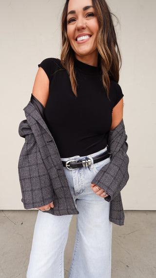 Mock Neck Bodysuit - Black