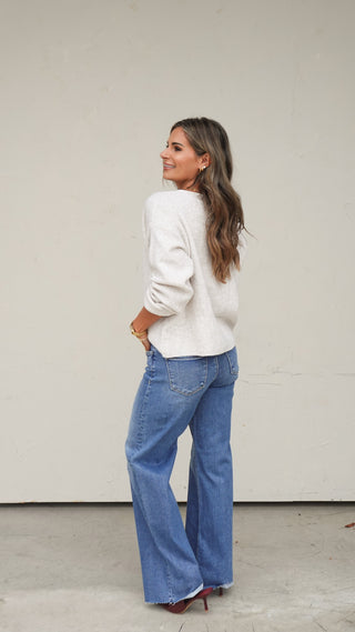 Medium Wash Wide-Leg Denim