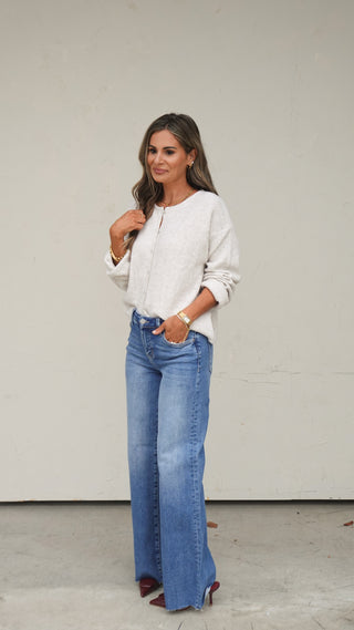 Oatmeal Ribbed Cardigan