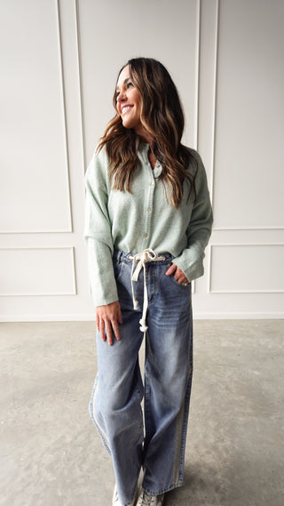 Contrast stripe slouchy straight leg jeans relaxed fit