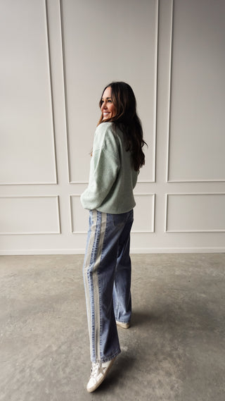 Mint green cardigan lightweight button front sweater