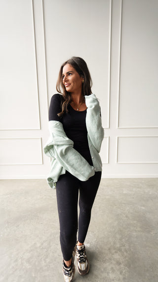 Mint green cardigan lightweight button front sweater