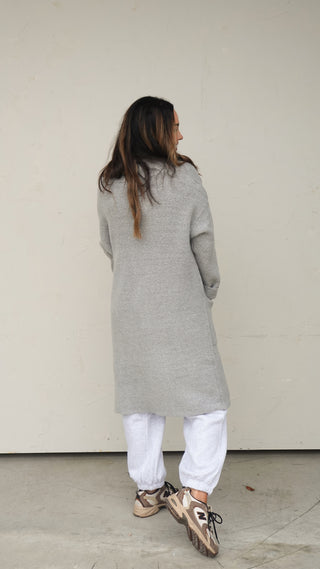 Gray Longline Duster Cardigan