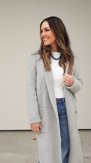 Gray Longline Duster Cardigan
