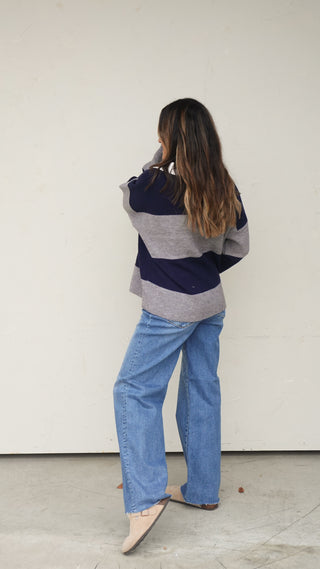 Navy/Gray Polo Sweater