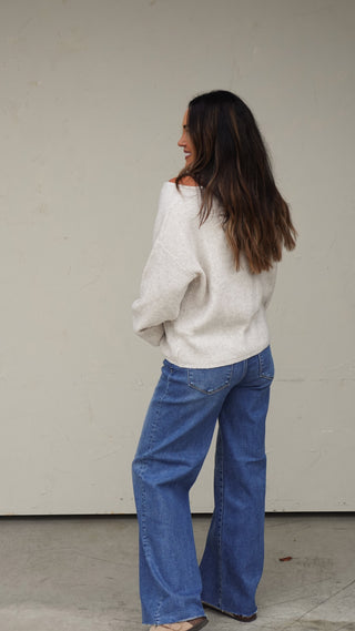 Oatmeal Ribbed Cardigan