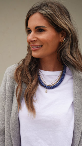Navy Beaded Necklace