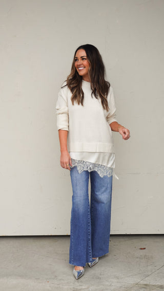 Medium Wash Wide-Leg Denim