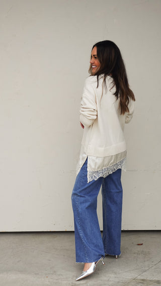 Medium Wash Wide-Leg Denim