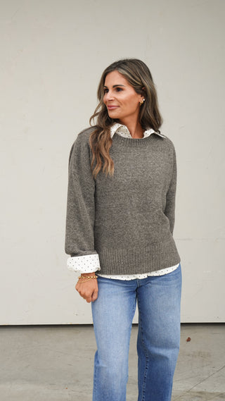 White Polka Dot Button-Down Shirt