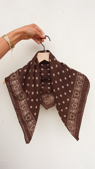 Brown Paisley Print Scarf