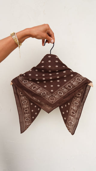 Brown Paisley Print Scarf