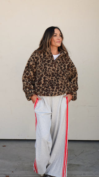 Gray Sweatpant with Red Stripes