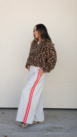 Gray Sweatpant with Red Stripes