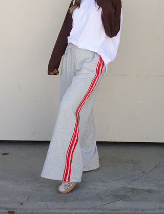 Gray Sweatpant with Red Stripes
