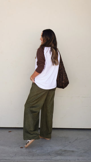 Brown Raglan Long-Sleeve Tee