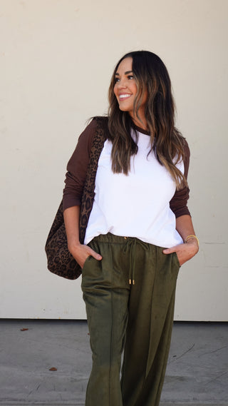 Brown Raglan Long-Sleeve Tee